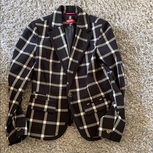 Merone Black Cream Plaid Blazer